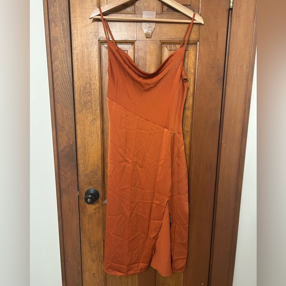 Coffee Brown Midi Dress
